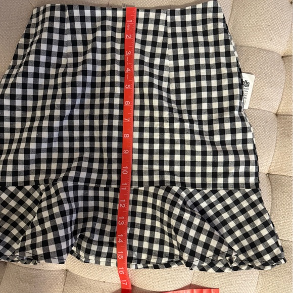 HIGH WAISTED GINGHAM SKIRT - Picture 4 of 7